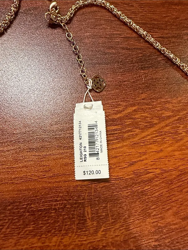 NWT Rare Kendra Scott Leighton Rose Gold Iridescent Long Necklace $120 - Image 2