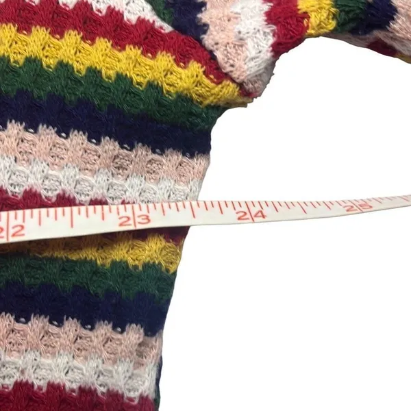 Nix & Nox Colorful Rainbow Striped Crochet Open Cardigan Duster Oversized‎ Large - Image 6