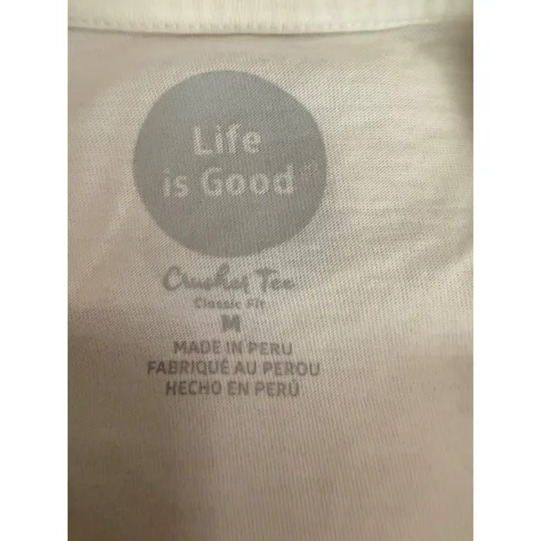 Life is Good Womens Crusher Tee White American Flag Heart Graphic T-Shirt Size M - Image 6