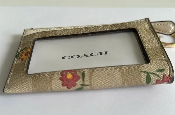 Mini Skinny Id Case In Signature Canvas With Nostalgic Ditsy Print NWT - Image 5
