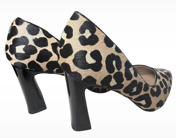 Michael Shannon Mob Wife Vibes Leopard Print Calf Hair Pumps Heels Size 8 Indie Sleek - Image 3