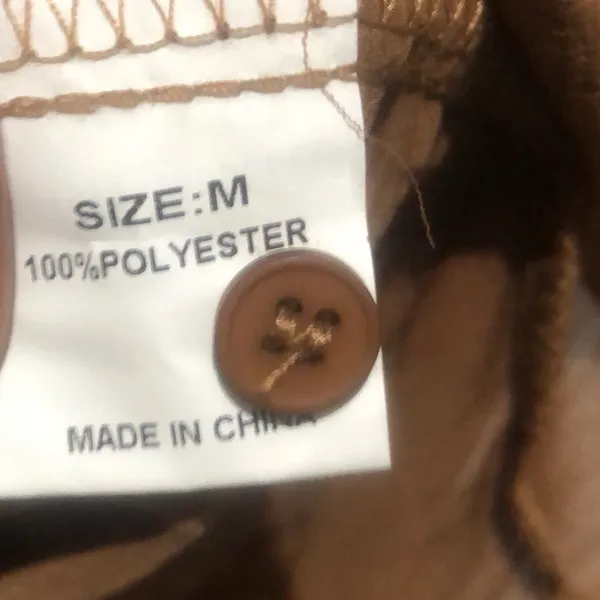 Elegant Brown Button Down Shirt for Women oversized Med - Image 8