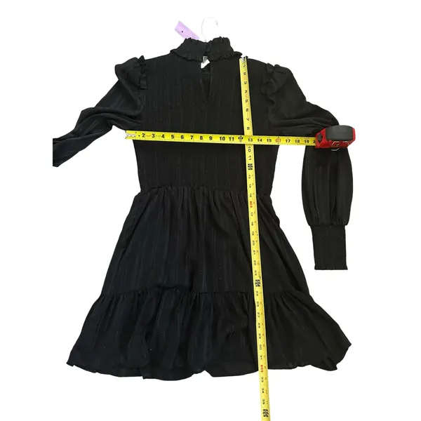 Lulus Heartful Romance Black Striped Smocked Long Sleeve Mini Dress - Image 3