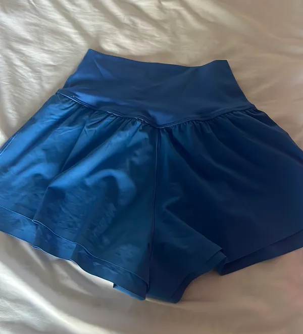 Aerie blue  real me ruched shorts - Image 2