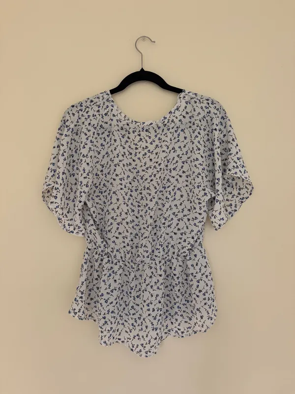 Sienna Sky Floral Blouse- Blue/white/medium - Image 2