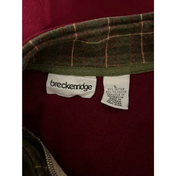 Breckenridge Sweatshirt Womens LG Red Embroidered Beaded VTG Cottagecore Camping - Image 8