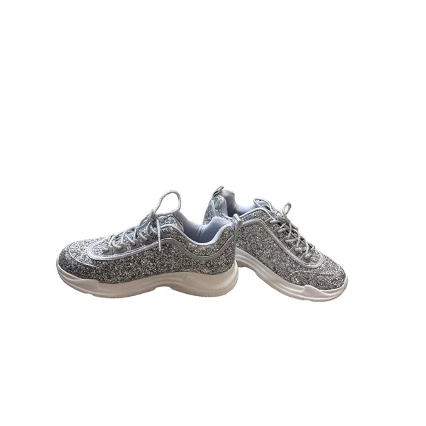 Wild Diva Lounge women’s silver sparkling shoe/ sneakers size 7.5 SKU 3544 - Image 4