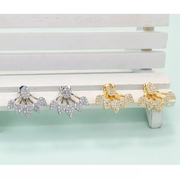 Gold Plated 2 pc Crystal Drop‎ Earrings, 17cm - Image 9