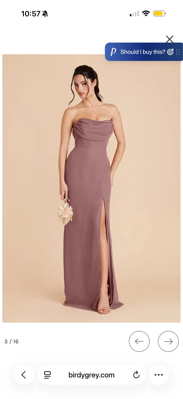 Bridesmaid Birdy Grey Dress - Image 3