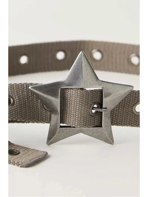 Free People Bohemian Grunge 90s Zoa Star Buckle Hip Belt Medium Large NWT - Image 2