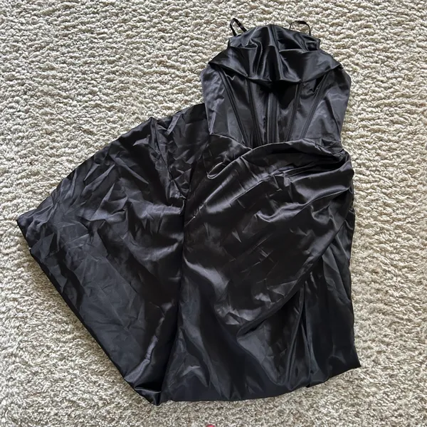 NWT Black Satin Dress Size 4! Will need steaming to get out wrinkles :) - Image 2