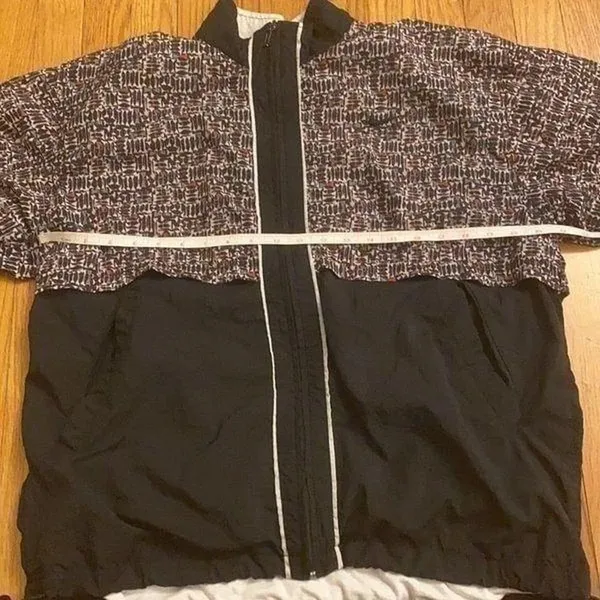 Nike Windbreaker Jacket Women Black Brown Geometric Vintage 90s‎ Full Zip Medium - Image 8