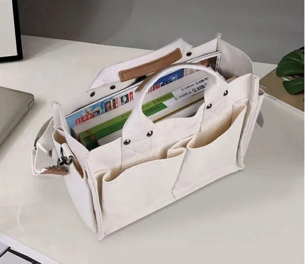 COPY - Durable Canvas Tote Bag with Handle, Magnetic Snap Closure Large Capacity - Image 2