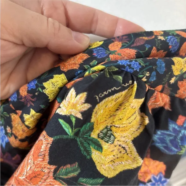 Anthropologie Farm Rio Short-Sleeve Sweetheart Floral Mini Dress Size L NWT $228 - Image 8