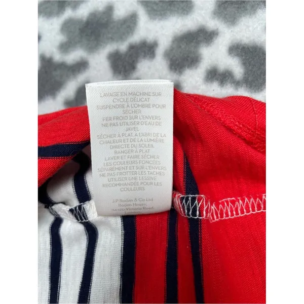 Boden Paulina Jersey Midi Dress US 8R Striped Cotton Coastal Preppy Breton - Image 13