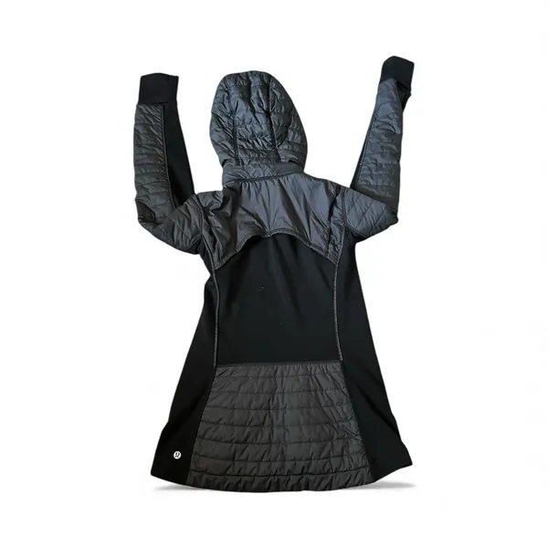LULULEMON FIRST MILE Black Gorpcore Active Quilted Hooded Jacket Size 6 - Image 9