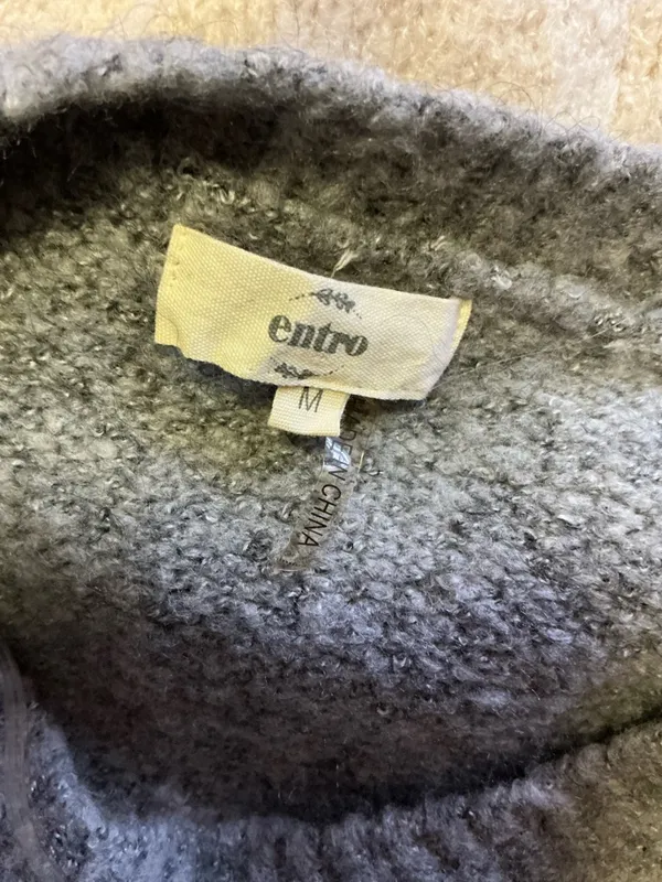 Entro Colorblock Sweater Dress Medium Soft Knit Cozy Neutral Striped Long Sleeve - Image 2
