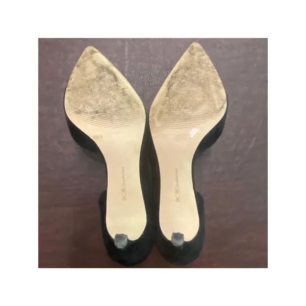 BCBGeneration Black Suede Bow Heels D'Orsay Pointed Toe Kitten Heel Sz 9 Classic - Image 6