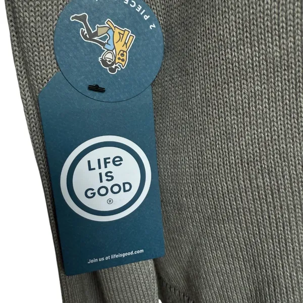 NWT LIFE IS GOOD 2pc Long Sleeve‎ Pull Over Sweater And Shorts Sz L - Image 11