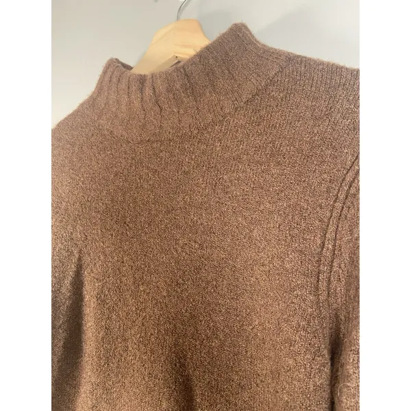 Point‎ Sur J. Crew Alpaca Merino Wool Blend Mockneck Sweater Women's Small Brown - Image 2