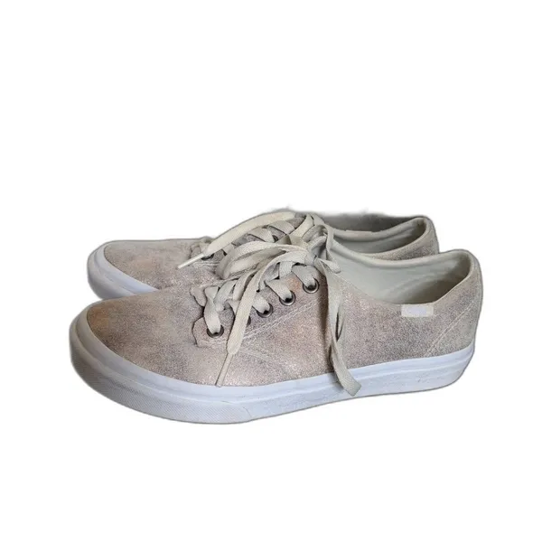 Vans Authentic Lo Pro Rose Gold Glitter Metallic Sneakers‎ Low Top Womens Size 7 - Image 4