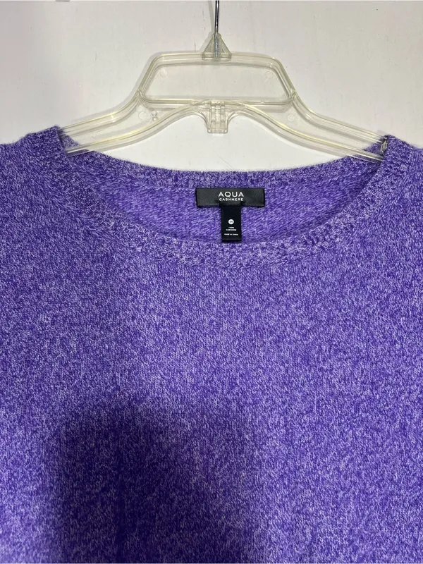 AQUA Cashmere 100% Cashmere Rolled Edge purple Sweater size M - Image 8