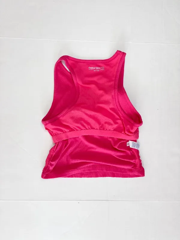 Outdoor Voices Ribbed Built-In Shelf Bra Crop Top - Petunia Pink - Size Large - Image 7