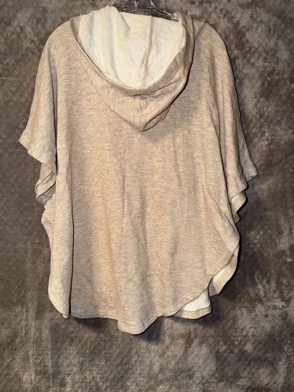 Simply Noelle Cowl Neck Poncho Size S/M Oatmeal Heather Fleece Pullover - Image 7