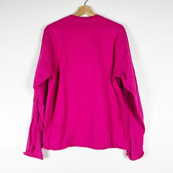 Drew House Mascot Smiley Face Long Sleeve Cotton Crew Tee Shirt Fuchsia Pink S - Image 4