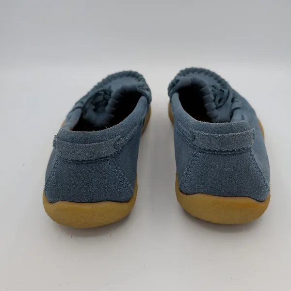 Fossil Womens Blue Suede Fringe Moccasin Loafers Size 8 FFW4016470 Gum‎ Sole - Image 5