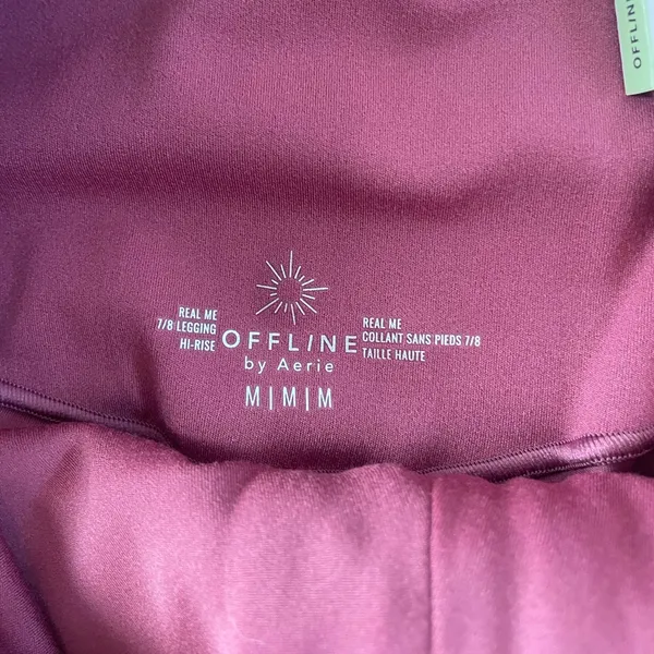 NWT Offline by Aerie real me lace up 7/8 leggings size M red Dusty rose/pink - Image 6