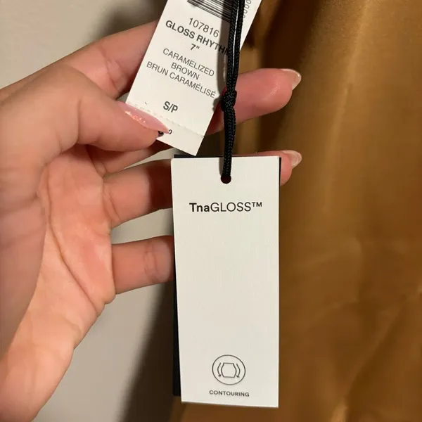 NWT TNA Aritzia TnaGLOSS™ Rhythm 7" Romper in Caramelized Brown- Size Small - Image 8