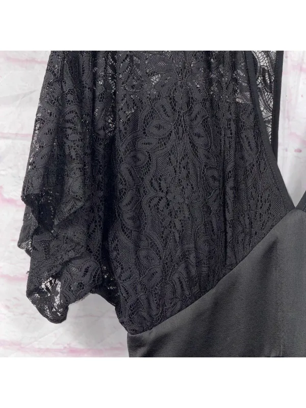 XOXO Black Lace Wide Leg Jumpsuit Women’s Medium Elegant Evening Party - Image 5