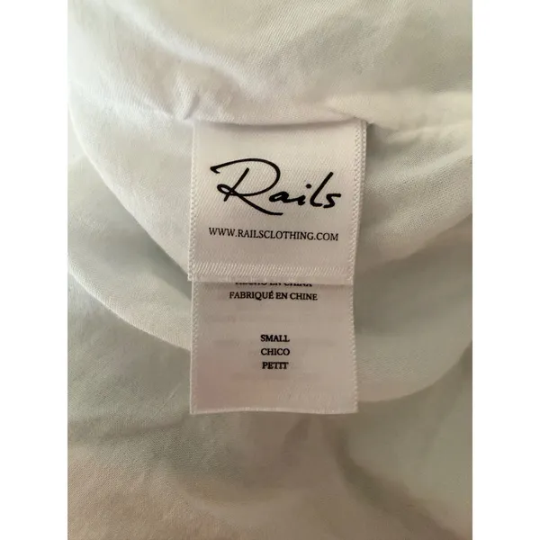 Rails Ashlyn Sunset Gradient Linen Blend Smocked Midi Dress Blue Peach Small - Image 7