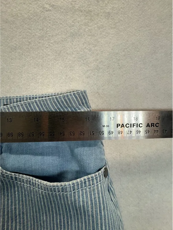 Buffalo David Bitton Catherine Stretch Denim Skirt Striped Button Front 16 Waist - Image 6