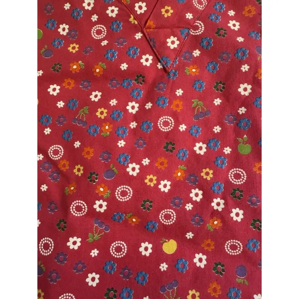 Dickies Scrub Top XS Pink Multicolor Flowers Daisy Cotton Scrubs Nurse Uniform - Image 5