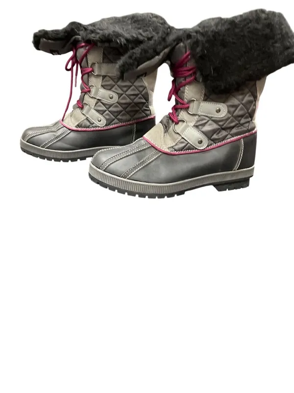Totes Gracie Black wms black gray versitile mid calf winter boots 10M SKU 10-646 - Image 4