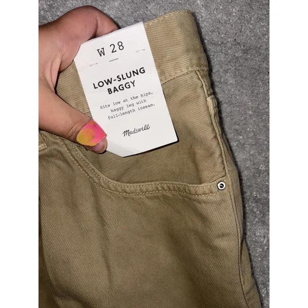 madewell low slung baggy jeans brown button fly 28 nwt - Image 5