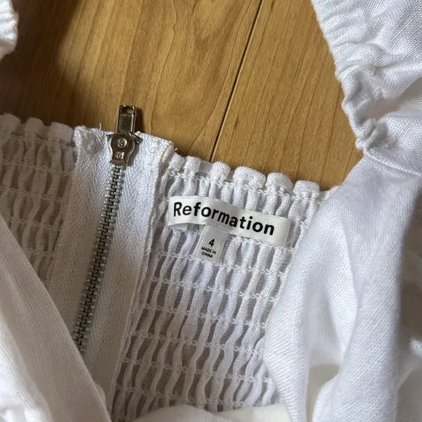 Reformation Puff Sleeve White Women's Top - Image 2