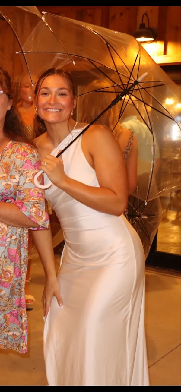 White one shoulder split maxi dress Size M - Image 5