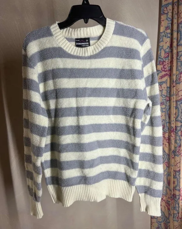 Vintage PulloverDimension By Milford Womens cream &grey|USA Made Crewneck|Size:M - Image 4