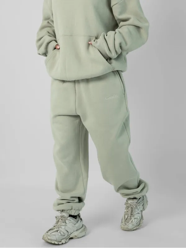 Comfrt Signature Pastel Sweatpants Size XS Green Tea Fleece Lined Light Green - Image 4