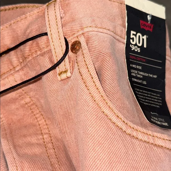 NWT Levi's 90s Women's Colored Denim Jeans Botanical Sunflower Pink 31X32 - Image 8