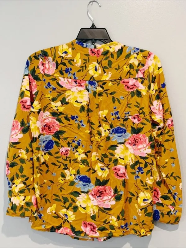 Old Navy Mustard Floral V-Neck Blouse – NWT (Size XL) BOHO - Image 5