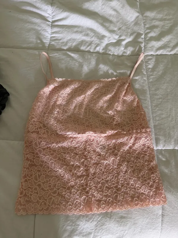 Pink heart lace cami Size M - Image 5