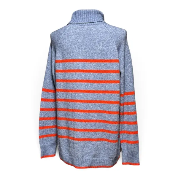 J.Crew Wool Alpaca Turtleneck Sweater Blue Orange XL - Image 4