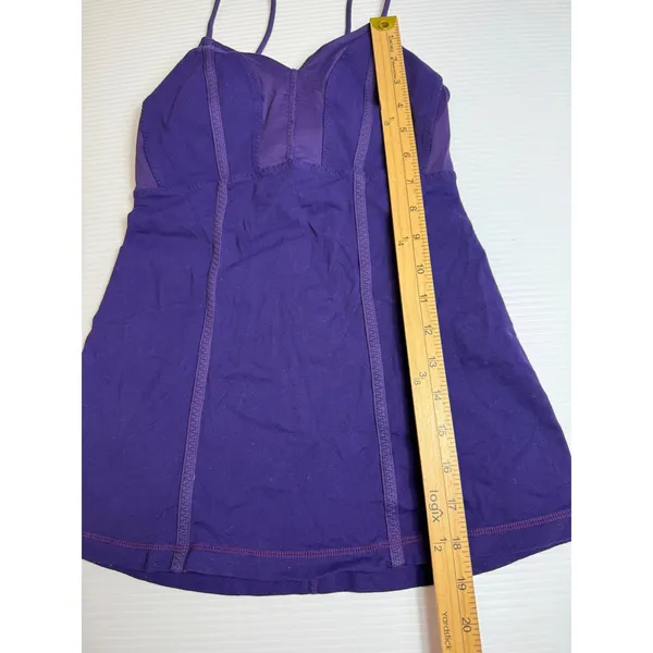 Lululemon Purple Tank Top Built In Bra Yoga Workout Athleisure Size 4‎ - Image 2