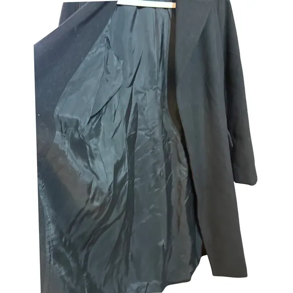 Banana Republic Black Lambswool Cashmere Blend Long Trench Coat XS Women‎ Black - Image 4
