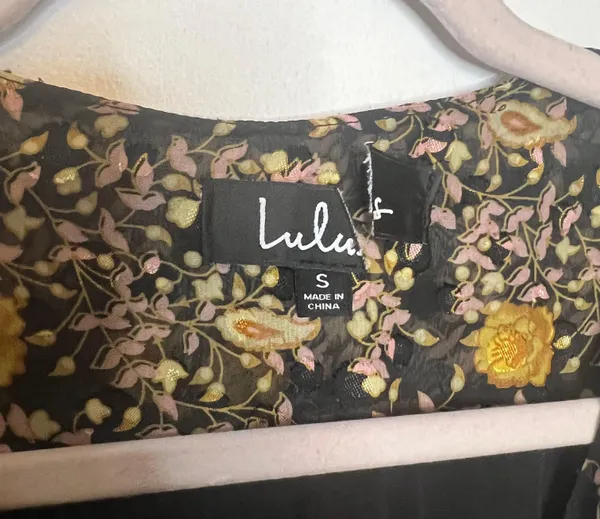 Lulus Black And Yellow Wrap Dress - Image 4