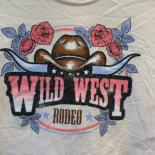 Wild West Rodeo Cowgirl Western Crop Top Size S - Image 3